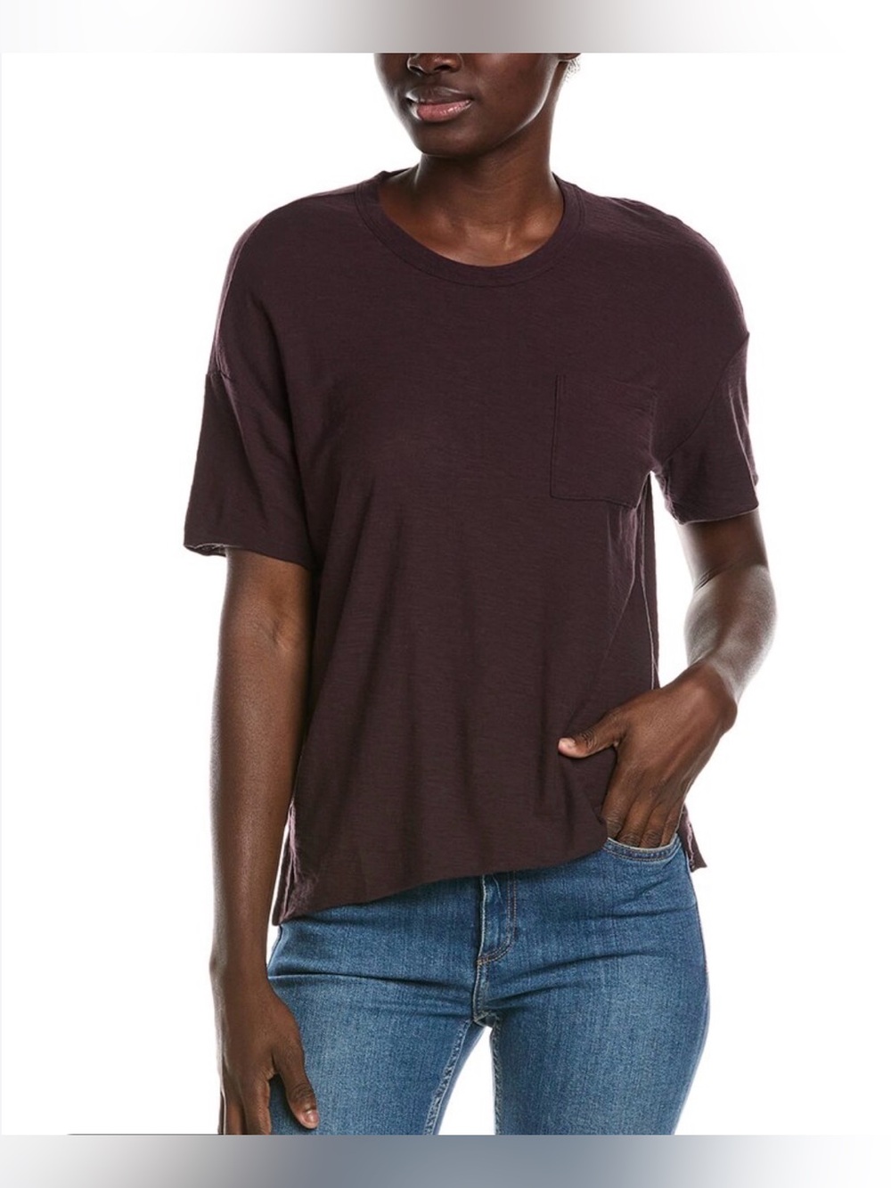 James Perse short-sleeve crew-neck T-shirt in Plum